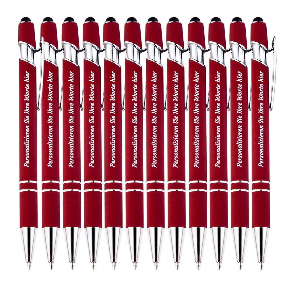 Angry Egg Boy 24-Pack Personalized Ballpoint Pens with Business Name, Black Ink and Stylus