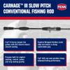 Penn Carnage III Slow Pitch Conventional Rod, Silver/Black/Gold, 1.8 m, Multicolor/Ocean Tides, One Size view 2