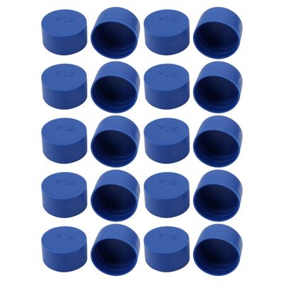 Ruilogod 20-Piece 34 mm Inner-Diameter PE Plastic End Caps, Blue