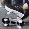 Roller Skate Shoes, 2-in-1 Sneakers with Wheels, Adjustable, Women's/Girls' (37, Black/White) view 3