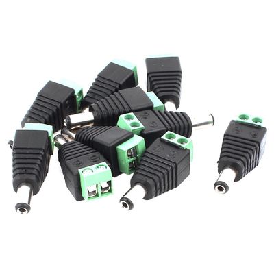 Ruilogod 10-Pack 2.1 x 5.5 mm DC Power Plugs for CCTV Cameras
