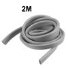 Ruilogod 2 m Long Rubber Hollow Air Seal Strip, Gray, 2 mm Groove Width, 13 mm Height view 2