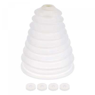 Sourcing Map Rubber Drill Dust Cover, 130 mm, White