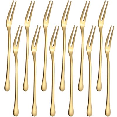 Mini Stainless Steel Fruit Forks, 12-Piece Set, Dessert and Salad Forks
