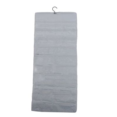 Ruilogod Haus Two-Sided Organizer with 80 Clear Pockets, Jewelry Wall Hanging Bag, Light Gray