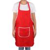 Ruilogod Nylon Restaurant Home Kitchen Front-Pocket Waist-Tie Cooking Bib Apron, Red view 1