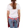 Ruilogod Nylon Restaurant Home Kitchen Front-Pocket Waist-Tie Cooking Bib Apron, Red view 2