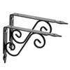 Ruilogod Metal L-Shaped Hardware Cabinet Hanging Shelf Brackets, 2-Piece, Black view 1