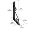 Ruilogod Metal L-Shaped Hardware Cabinet Hanging Shelf Brackets, 2-Piece, Black view 4