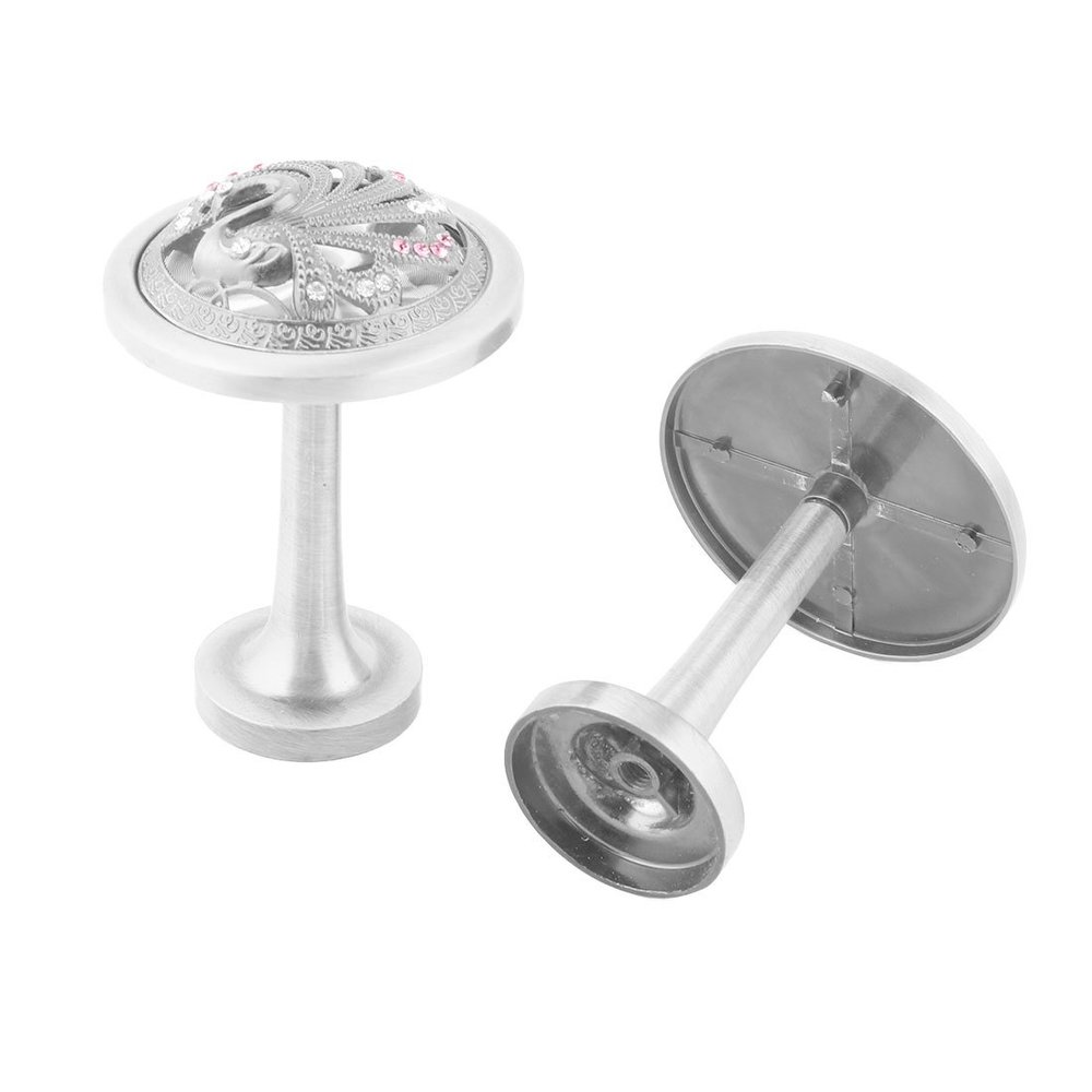Ruilogod Metal Peacock-Pattern Curtain Tieback Hooks, 2 Pieces, Silver Tone