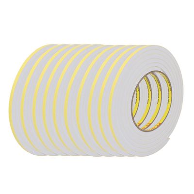 Ruilogod 10-Piece Double-Sided Foam Tape, 5 mm Wide, 5 mm Thick, Red, 2 m, Yellow