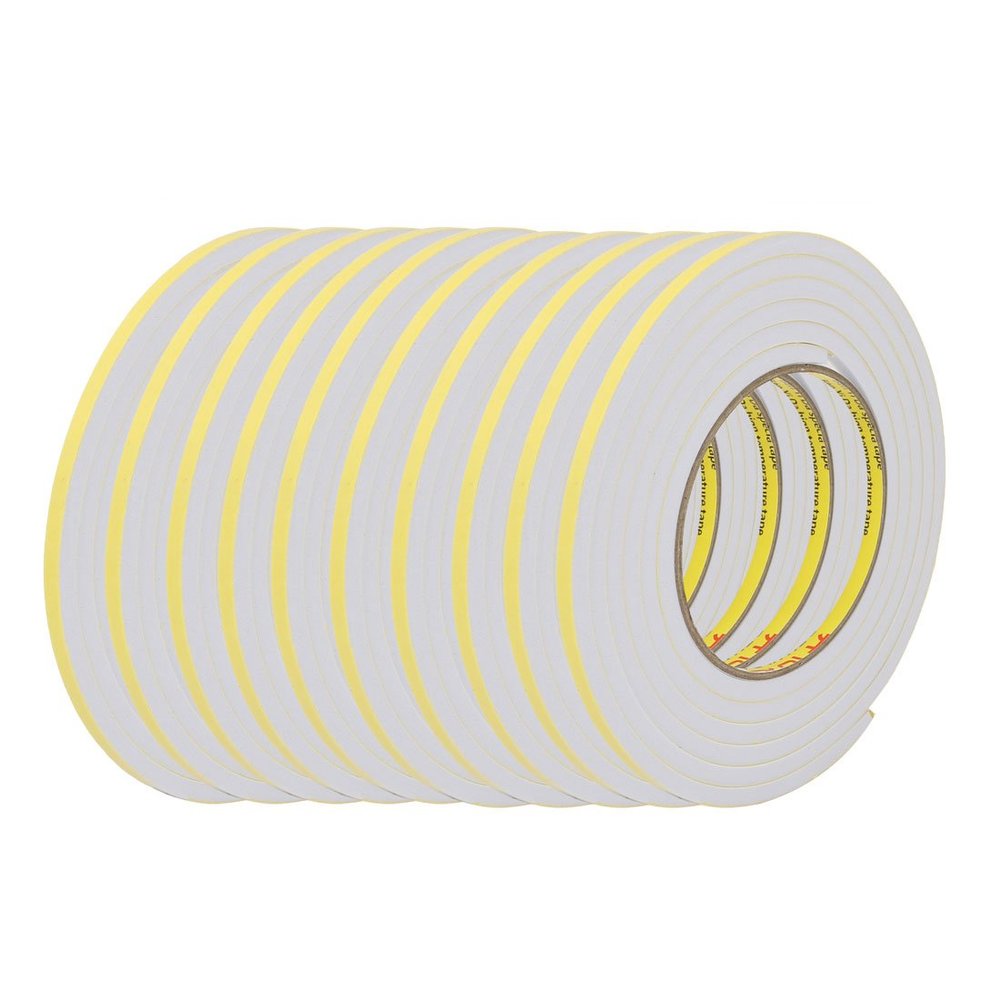 Ruilogod 10-Piece Double-Sided Foam Tape, 5 mm Wide, 5 mm Thick, Red, 2 m, Yellow