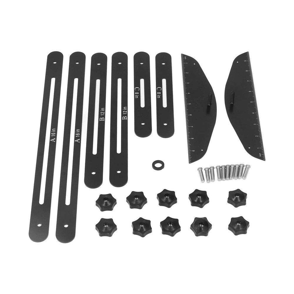 Adjustable Stair Tread Template Tool Set, 11–60 in, Black