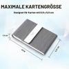 Waylipun Business Card Holder, Stainless Steel and PU Leather, Gray view 2