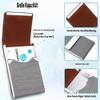 Waylipun Business Card Holder, Stainless Steel and PU Leather, Gray view 4