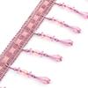 Ruilogod Purple Beaded Curtain Fringe Trim with Tassels, 3.3 Yards view 2