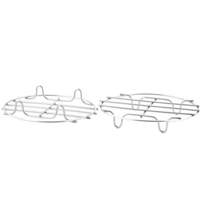 Ruilogod 2-Piece Stainless Steel Cooker Steamer Rack Stand