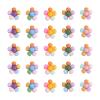 60 Colorful Resin Flower Cabochons, 5 Colors, Flat-Back, Handmade, Hole-Free, 21 x 7 mm view 1