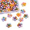 60 Colorful Resin Flower Cabochons, 5 Colors, Flat-Back, Handmade, Hole-Free, 21 x 7 mm view 2