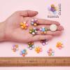 60 Colorful Resin Flower Cabochons, 5 Colors, Flat-Back, Handmade, Hole-Free, 21 x 7 mm view 3