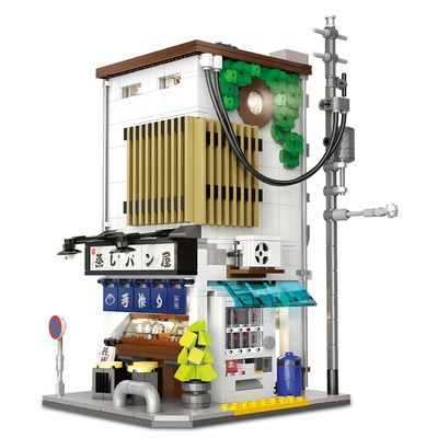 MISINI C66006W Japanese Steamed Bun House Building Set with Lighting Kit