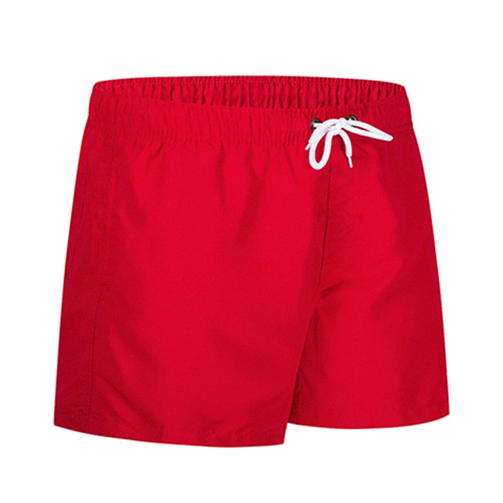 Generic Men's Outdoor Beach Swim Trunks with Drawstring and Button Closure, Loose Soft Elastic Waist Shorts (XXL, Red 1)