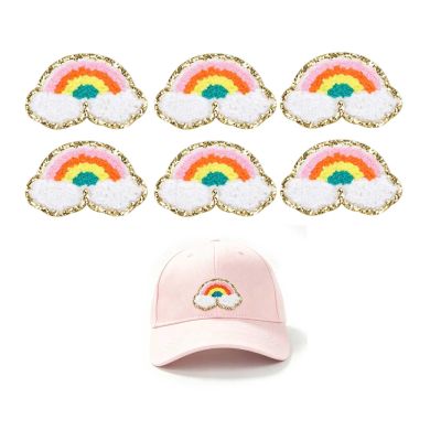 6-Piece Rainbow Iron-On Patch Set