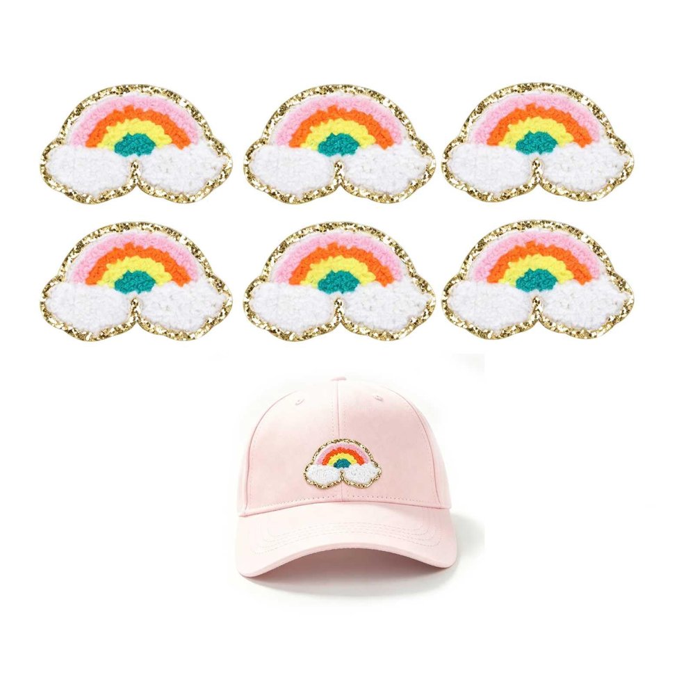 6-Piece Rainbow Iron-On Patch Set