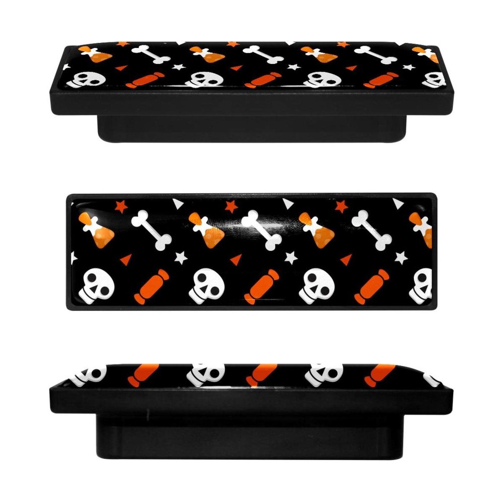 Rectangular Cabinet Knobs, Skull and Bones, 4-Pack