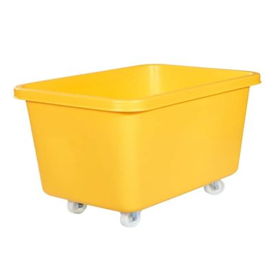 Plastic Rolling Cart | Wheeled Container | Rectangular Tub | 227 Liters (Yellow)
