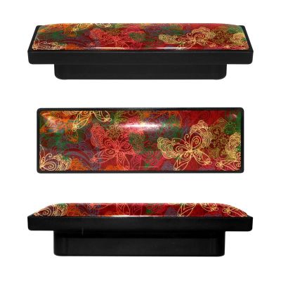 Rectangular Red Butterfly Cabinet Knobs, 4 Pieces