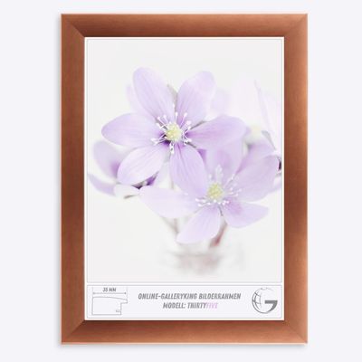 Online-GalleryKing OGK Thirtyfive Picture Frame 16 x 23 cm, Copper Brown, MDF Wood Frame, Anti-Reflective Plastic Glazing