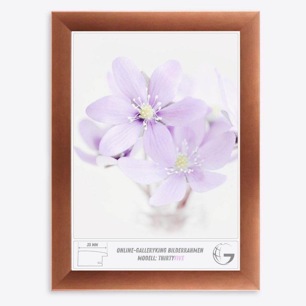 Online-GalleryKing OGK Thirtyfive Picture Frame 16 x 23 cm, Copper Brown, MDF Wood Frame, Anti-Reflective Plastic Glazing