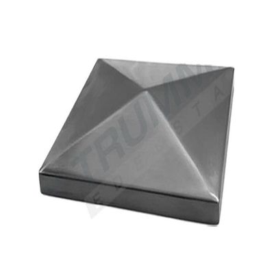 Stainless Steel End Cap, Pyramid Cap, Cover Cap, 240-Grit Brushed V2A (120 x 120 mm)