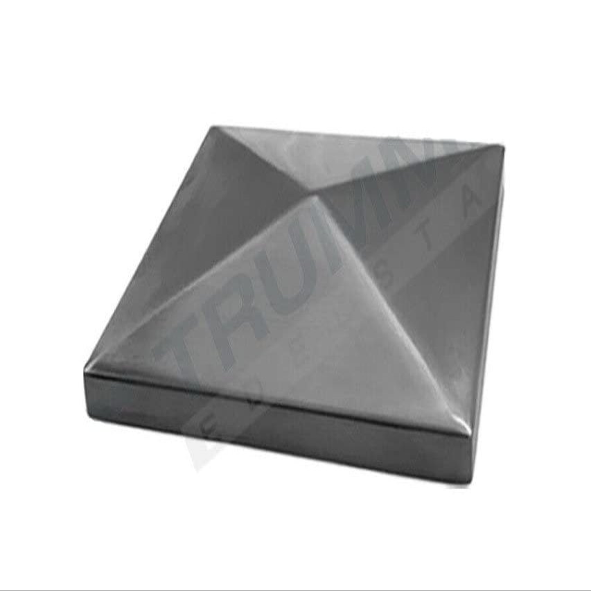 Stainless Steel End Cap, Pyramid Cap, Cover Cap, 240-Grit Brushed V2A (120 x 120 mm)