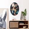 Round Wall Art, 60 x 60 cm, The Milkmaid – Barista – Cappuccino – Vermeer – Coffee Art view 2