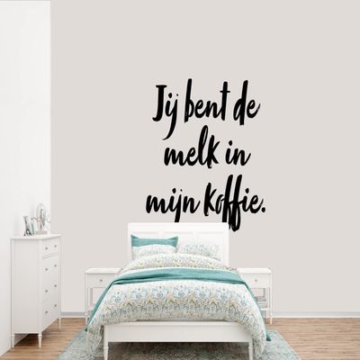 Self-Adhesive Wallpaper Wall Mural 420 x 280 cm Taupe – “You Are the Milk in My Coffee” Quote