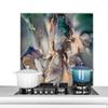 MuchoWow Kitchen Backsplash Aluminum Poster, 90 x 60 cm, Gold - Blue - Marble view 1