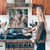 MuchoWow Kitchen Backsplash Aluminum Poster, 90 x 60 cm, Gold - Blue - Marble view 3