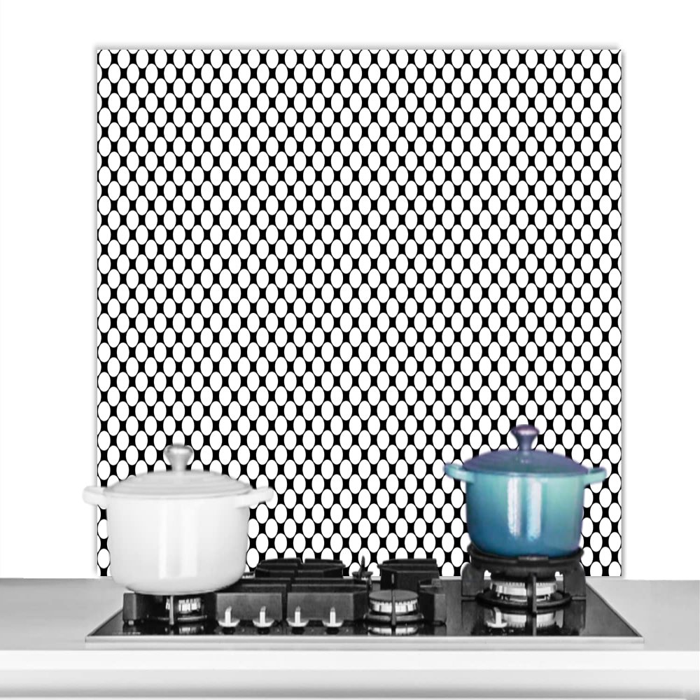 MuchoWow Aluminum Kitchen Splashback, 100 x 65 cm – Abstract Geometric Pattern