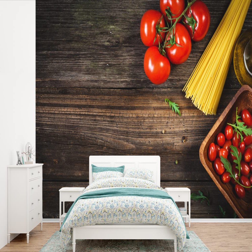 Self-Adhesive Photo Wallpaper, Noodles & Tomato, 600 x 400 cm