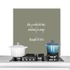 MuchoWow Kitchen Backsplash Aluminum Poster 90 x 60 cm Quote - "Here, I wanted tacos, now I'm eating some. Fulfill your dreams." - Sayings - Olive Green view 1