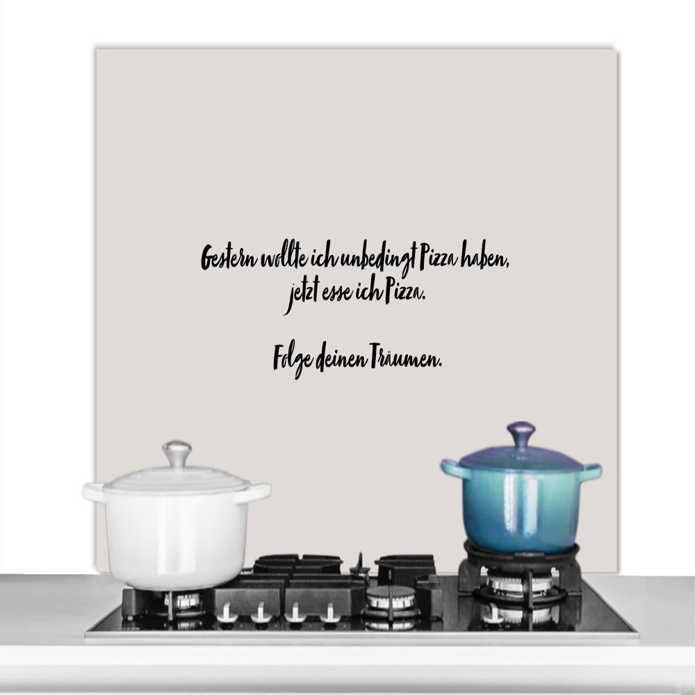 MuchoWow Kitchen Splashback Aluminum Wall Panel 100 x 65 cm – Pizza Lover Quote