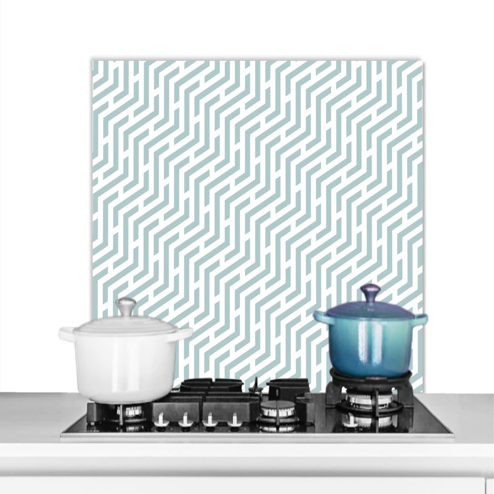 MuchoWow Geometric Pattern Green Aluminum Kitchen Backsplash, 90 x 60 cm