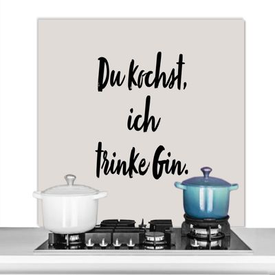 MuchoWow Kitchen Splashback, Aluminum Panel, 100 x 65 cm, “You Cook, I Drink Gin”