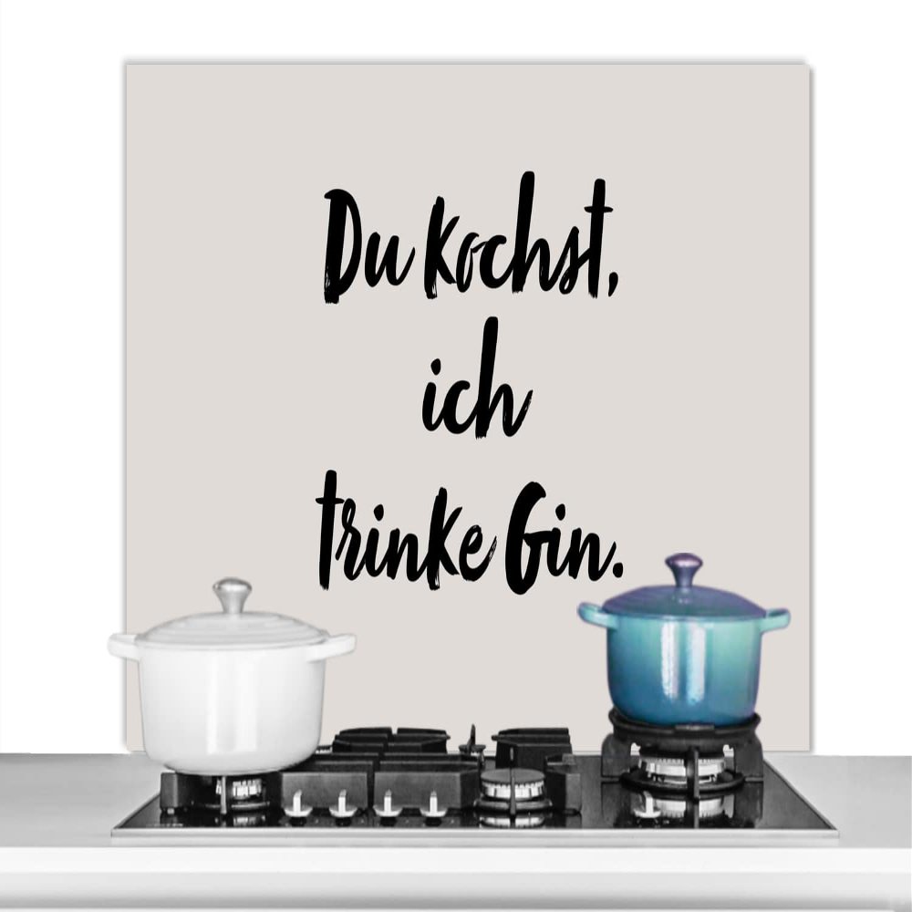 MuchoWow Kitchen Splashback, Aluminum Panel, 100 x 65 cm, “You Cook, I Drink Gin”