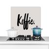 MuchoWow Kitchen Splashback Aluminum Poster 70 x 50 cm, Coffee Quote, Taupe view 1