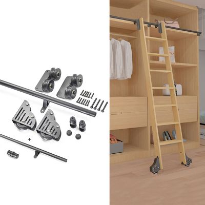 ZXFDM 3.3–20 ft Black Barn Door Sliding Ladder Hardware Set