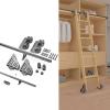ZXFDM 3.3–20 ft Black Barn Door Sliding Ladder Hardware Set view 1
