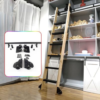 ZXFDM Round-Tube Rolling Library Ladder Track Kit, 13 ft/400 cm (No Ladder)